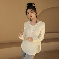 瑜伽服运动上衣女夏季款宽松气质长袖时尚外穿休闲外套连帽服 XL