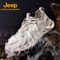 Jeep吉普户外溯溪鞋男女同款2025夏季防滑耐磨防撞网面透气登山鞋 沙色(男款) 39 (女款-运