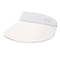 VVC遮阳帽女夏防紫外线户外骑行松紧带可调节透气空顶防晒帽 简约白