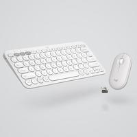罗技 logitech 时尚系列PEBBLE 2 COMBO无线键鼠套装双模静音设计