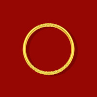 老凤祥黄金卷草纹手镯女款古法传承足金手镯金镯子 52圈25.53克