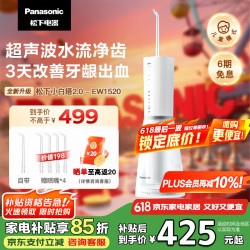 松下 Panasonic 冲牙器水牙线电动洗牙器5种模式超声波水流200ML大水箱送对象小白塔2.0 EW1520