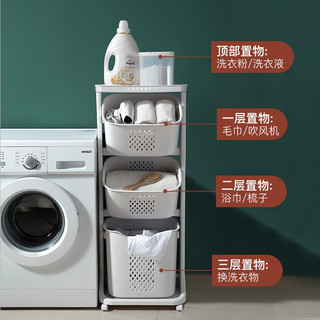 傲家 特大号脏衣篮家用脏衣服收纳筐多层放衣物置物架北欧浴室脏衣篓 2层推荐款【带滚轮】 加厚/大容量