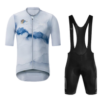 森地客Santic 骑行服男春夏新品骑行短袖上衣公路自行车骑行服 搭配套装【生辰+巴斯克】蓝 M