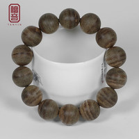 檀音男款沉香手串水沉老料倒架沉香木单圈佛珠手串16mm14颗野生送 A143文莱绿底软丝18.00克