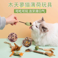 阿莫尔猫咪玩具木天蓼磨牙棒猫薄荷球逗猫棒羽毛老鼠玲珑球自嗨猫咪用品 海鲜组合