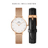Daniel Wellington 丹尼尔惠灵顿 女士手表套装 Petite 28 mesh RG Whit永生花礼盒套装 28mm
