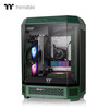 Thermaltake Tt）The Tower 600 海景房机箱 电脑主机（MATX主板/支持背插/支持420水冷/4090显卡/水平横躺） 竞速绿
