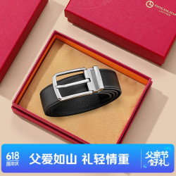 goldlion 金利来 皮带男士针扣商务牛皮腰带礼盒时尚裤带 110-120CM FAY931033-311 新年送爸爸男友