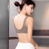 背心式无痕前扣内衣女小胸聚拢不空杯性感收副乳防下垂无钢圈文胸