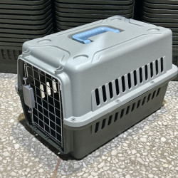 荣予 猫咪专用航空箱猫笼子便携外出宠物托运箱车载狗笼火车手提猫箱子 款迷踪绿 裸箱(48×32×30)
