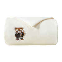 无印良品儿童A类60s纯棉100%蚕丝被子刺绣空调被芯中长丝夏凉被