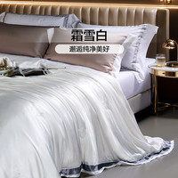 富安娜蚕丝被冬被春秋被空调被二合一被芯喜被四季通用儿童子母被 奢享·伯爵灰蚕丝抑菌二合一被