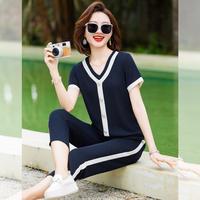 【免搭两件套】装夏季设计感运动服中老年女装时尚减龄套装