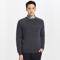 七匹狼男士毛衫纯羊毛保暖舒适品质轻商务休闲打底套头衫 302(深咖啡) XL 175/92A