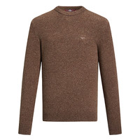 七匹狼男士毛衫纯羊毛保暖舒适品质轻商务休闲打底套头衫 302(深咖啡) 2XL 180/96A