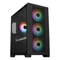 酷冷至尊 Elite301 黑色版 MATX电脑机箱 免工具前面板/钢化玻璃侧板/支持USB Type-C/预装ARGB风扇
