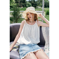 妖精的口袋法式蕾丝渔夫帽女2025年夏季大帽檐显脸小遮阳帽子 蕾丝米色 M