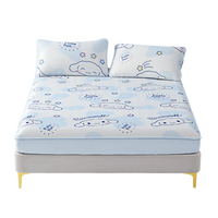 水星儿童A类凉感雪糕席三件套儿童床笠款凉席双人可水洗 空调席150*200cm 【A类柔软凉感席】海盐EG/床笠
