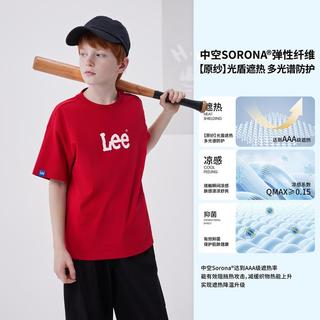 李 Lee【光盾遮热】中大儿童25夏纯色短袖T恤男女童凉感抑菌上衣