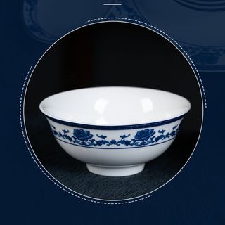 红叶（RL）国瓷景德镇陶瓷青花瓷饭碗饭盘家用陶瓷餐具鱼盘面碗汤碗 清芙蓉9寸饭盘套组2头
