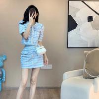 套装女夏款小香风高级感气质名媛包臀裙两件套