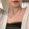 语森忆 ins风珍珠项链女百搭小众设计感轻奢锁骨链爱心吊坠饰品 灵动蝴蝶结