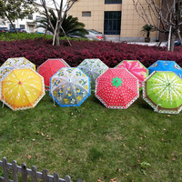 洁百牧儿童雨伞卡通恐龙全自动长柄伞儿童可爱幼儿园遮阳伞 POE透明卡通童伞