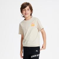 美津浓 Mizuno男女童纯色百搭t恤短袖夏装中大童户外运动经典印花舒适上衣潮流