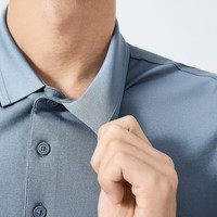 柒牌（SEVEN）【多色】抗菌短袖POLO衫男士夏季商务休闲中青年翻领上衣1 灰蓝 S