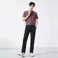 柒牌（SEVEN）【多色】抗菌短袖POLO衫男士夏季商务休闲中青年翻领上衣 灰紫 S