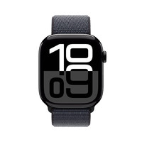 苹果 Apple Watch Series 10 GPS款 智能手表 46mm 亮黑色铝金属表壳 浓墨色回环式运动表带