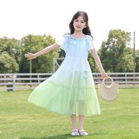 优蜜屋 女童夏装连衣裙2025新款中大童夏季儿童过膝洋气时髦小女孩公主裙