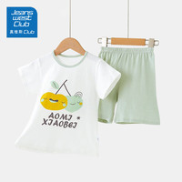 JEANSWEST CLUB真维斯儿童短袖套装薄款春夏男童上衣网眼透气女童两件装短袖 甜蜜樱桃 【薄款短袖套装 120 (尺码偏小,拍大一码)