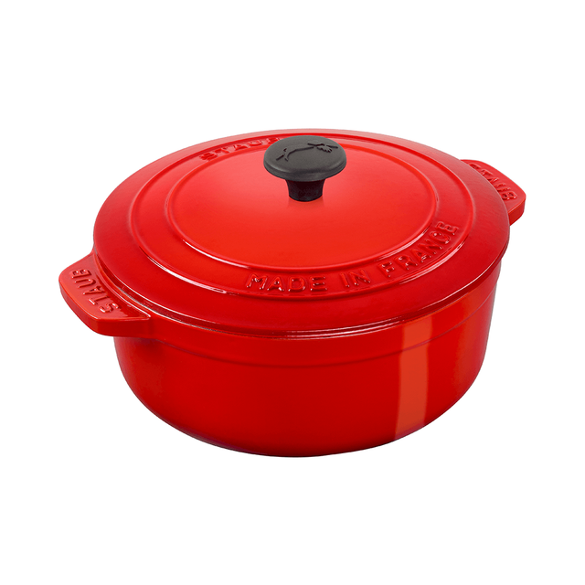 staub 珐宝 法国珐琅铸铁锅Essential多用锅24cm樱桃红