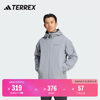 adidas 阿迪达斯 拒水防风温暖户外加绒软壳衣男装阿迪达斯官方TERREX 淡灰 L