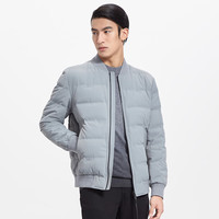 七匹狼男士夹克羽绒服时尚棒球领简洁百搭舒适外套男装 003(中灰) 4XL 190/108B