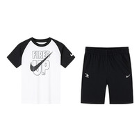 耐克 NIKE 3brand儿童童装男女童短袖T恤短裤套装2件套夏装