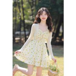 玲玖 仙女裙 小个子连衣裙 碎花吊带裙