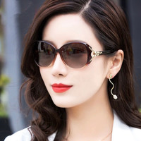 洁然 太阳镜女2024夏新款潮防紫外线女士墨镜偏光眼镜高清圆脸黑框大框