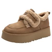 大东勃肯雪地靴女款2025冬季加绒加厚保暖棉鞋女厚底毛毛鞋子