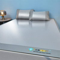 途波列凉感冰丝凉席碳光席空调软席冰丝席三件套 HT-思绪/绅士灰-床席款 90cm*200cm /两件套