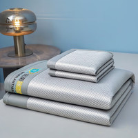 途波列凉感冰丝凉席碳光席空调软席冰丝席三件套 HT-思绪/绅士灰-床席款 150cm*200cm /三件套 HT-素色-绿