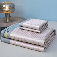 途波列凉感冰丝凉席碳光席空调软席冰丝席三件套 HT-素夏/树莓粉-床席款 90cm*200cm /两件套