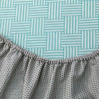 途波列凉感冰丝凉席碳光席空调软席冰丝席三件套 HT-思绪/薄荷绿-床笠款 90cm*200cm /两件套