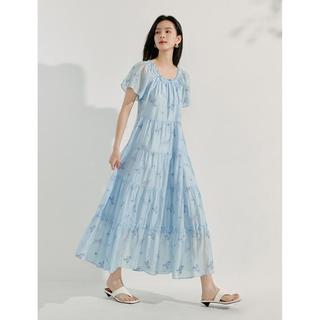 莱赛尔欧若风法式刺绣连衣裙女2025夏季高级感度假松弛感长裙