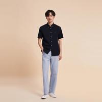 TommyHilfiger春夏男休闲通勤小绣标尖角扣合身短袖衬衫外套29243
