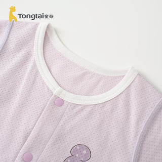 童泰（TONGTAI）婴儿短袖连体衣夏季初生宝宝衣服外出哈衣爬服提花