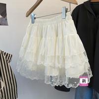 【松紧腰拼接蛋糕裙】2025夏装新女士时尚短款气质简约半身裙