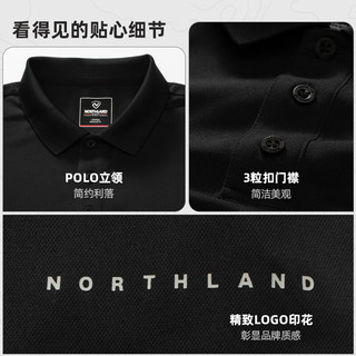 诺诗兰（NORTHLAND）25夏季款户外基础款吸湿速干排汗透气polo短袖T恤 纯黑色-60E男女 XL (180)